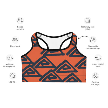 Geometric Tribal Print Sports bra