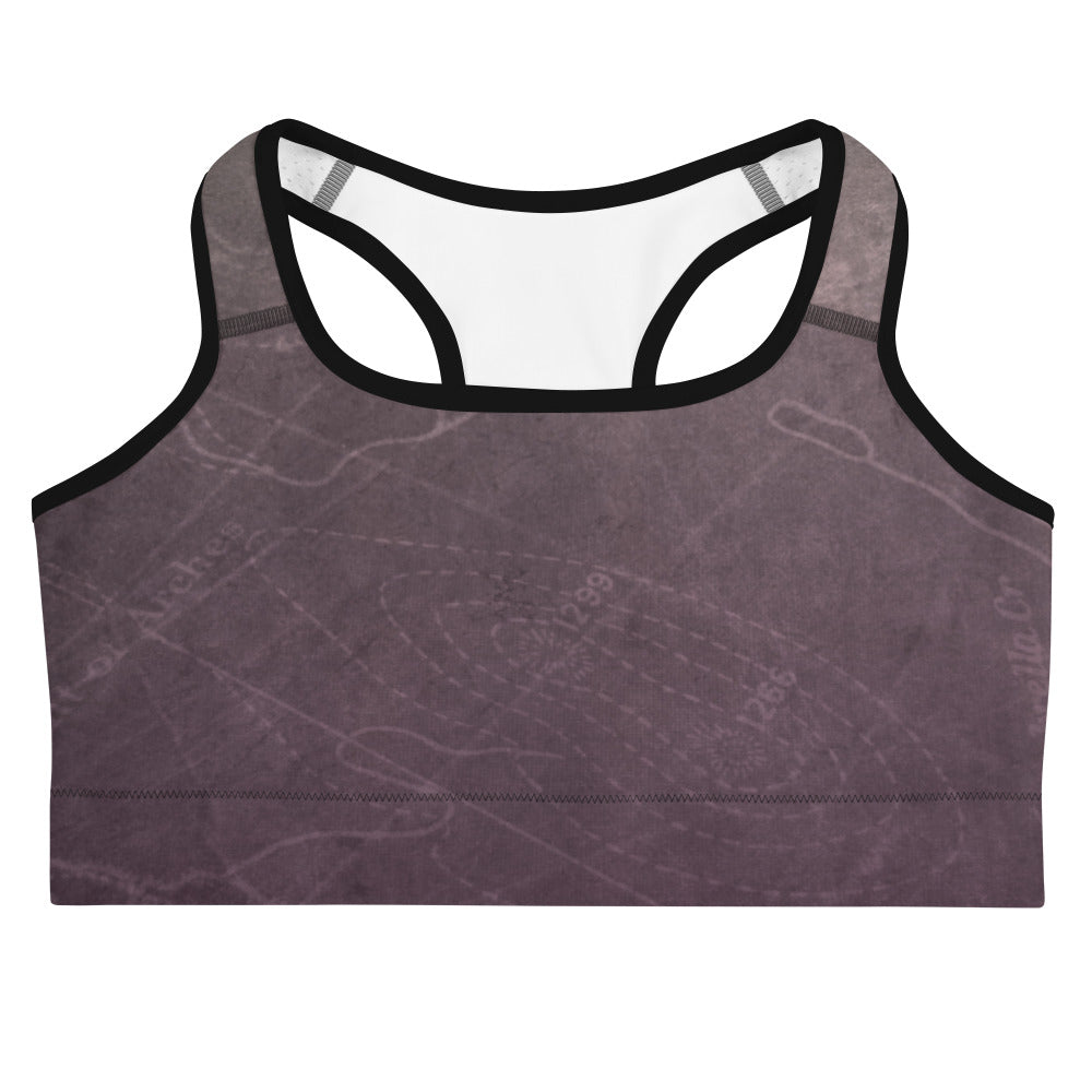 Map Print Sports Bra