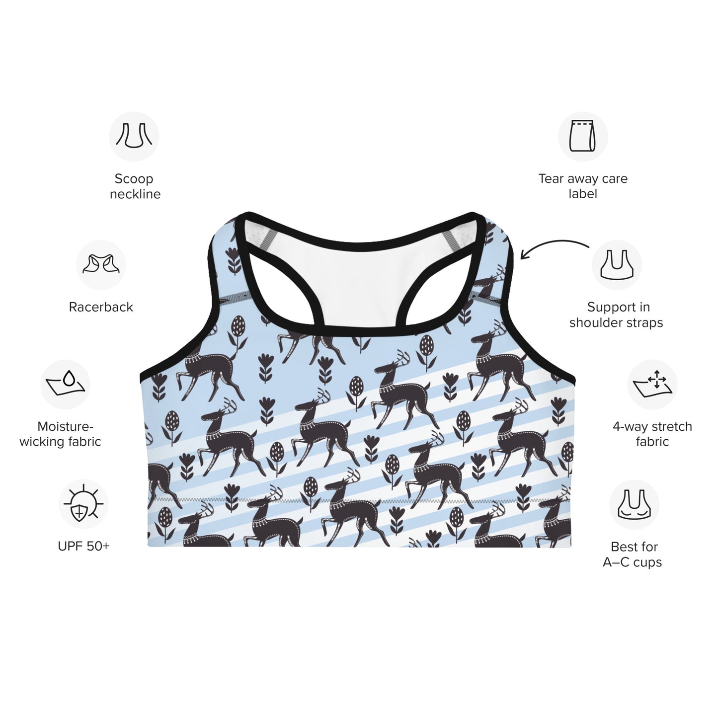 Deer Print Sports Bra