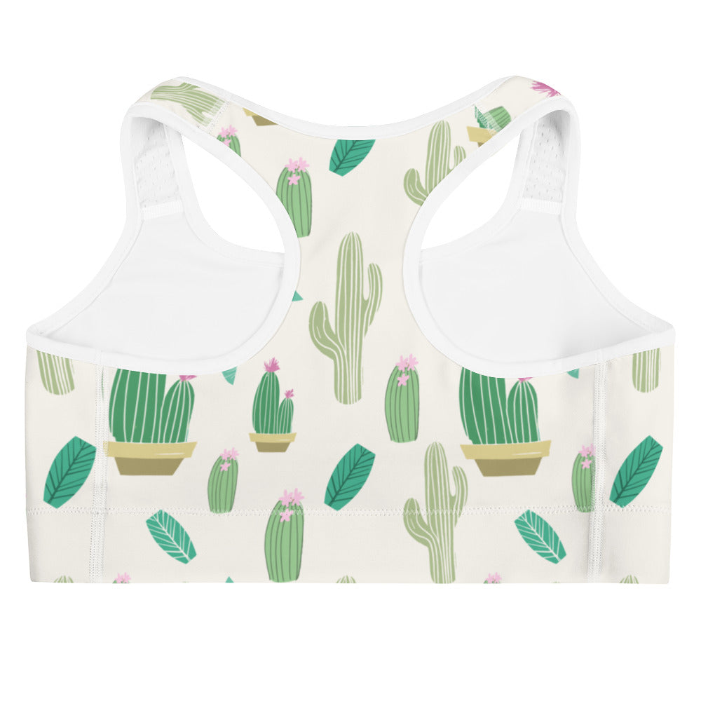 Cactus Print Sports Bra