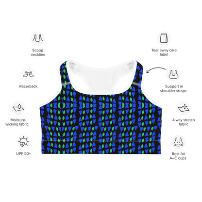 Geometric Print Sports Bra