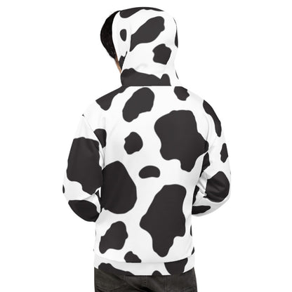 Black And White Cow Print Unisex Style Hoodie