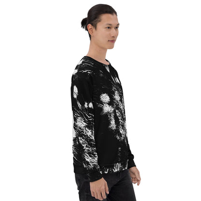 Black & White Tie Dye Print Unisex Sweatshirt