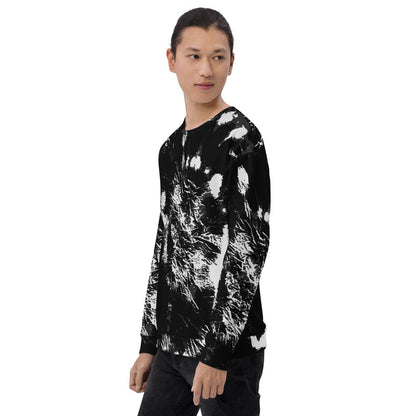 Black & White Tie Dye Print Unisex Sweatshirt