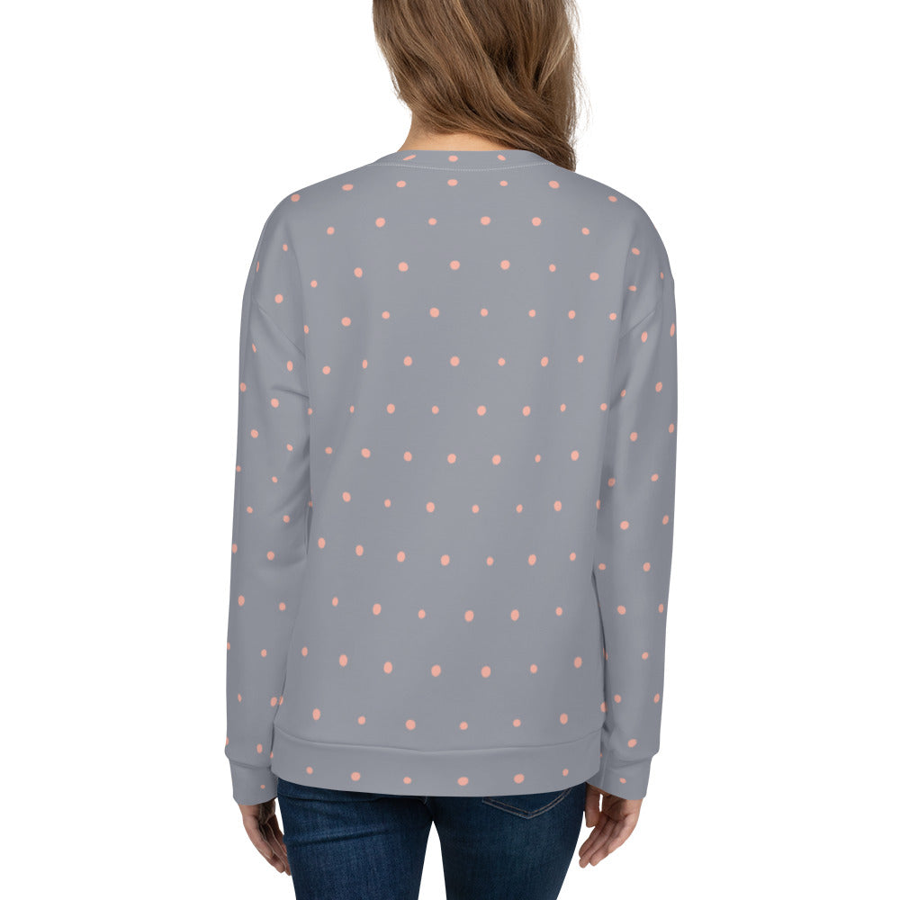 Gray & Pink Polka Dot Sweatshirt