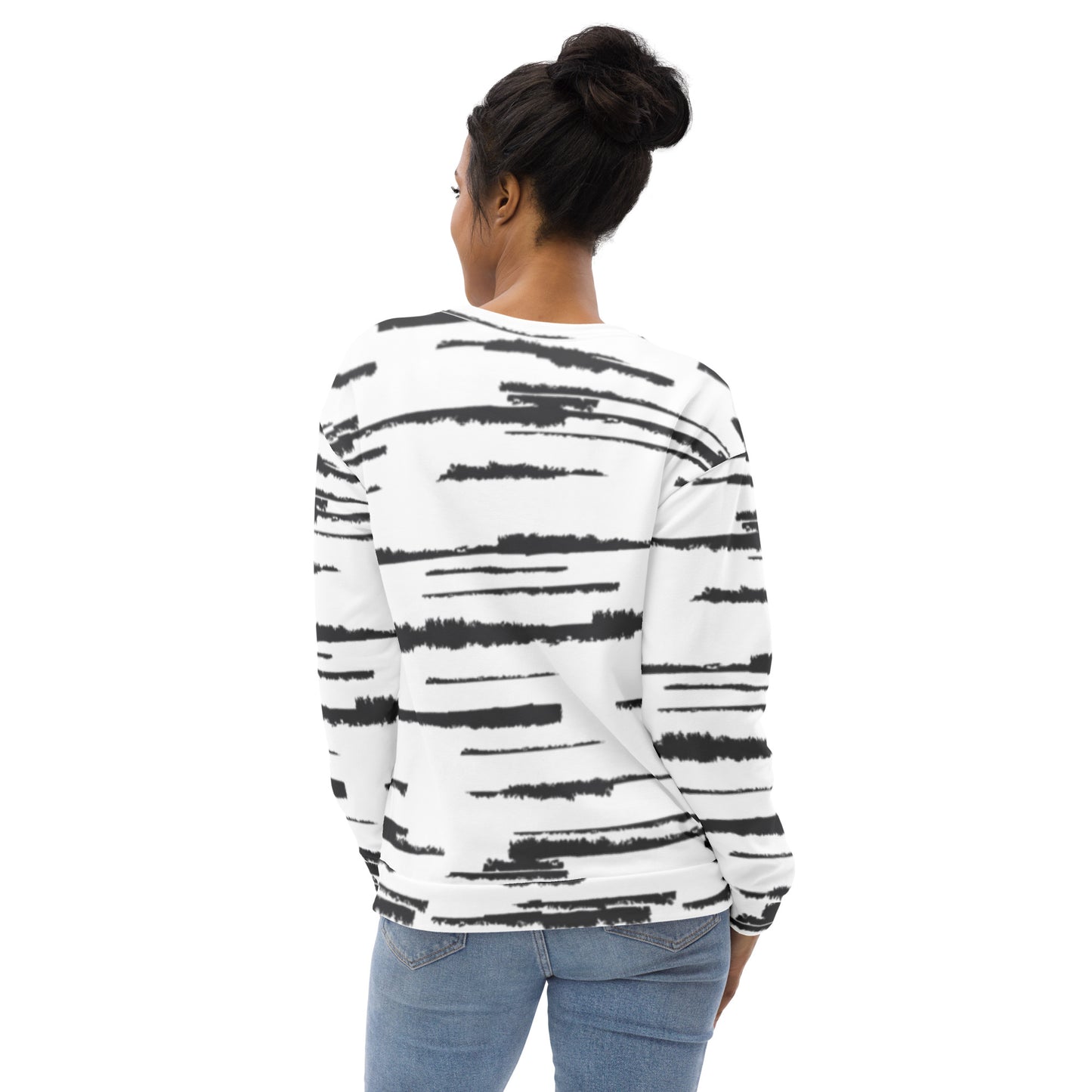 Black and White Sweatshirt - Abstract Lines