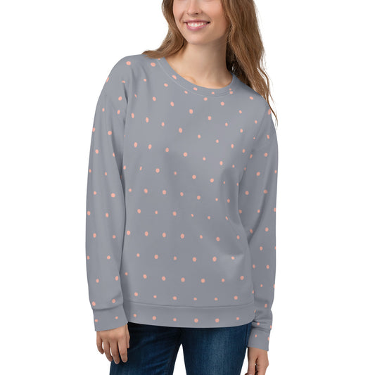 Gray & Pink Polka Dot Sweatshirt