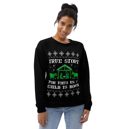 For Unto Us A Child Is Born Christmas Sweatshirt