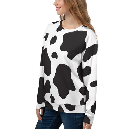 Black And White Cow Print Sweatshirt