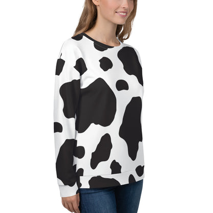 Black And White Cow Print Sweatshirt