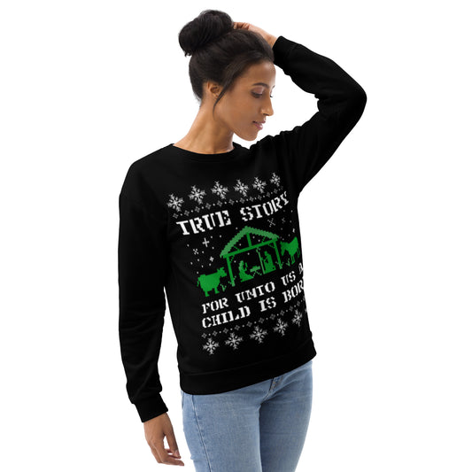 For Unto Us A Child Is Born Christmas Sweatshirt