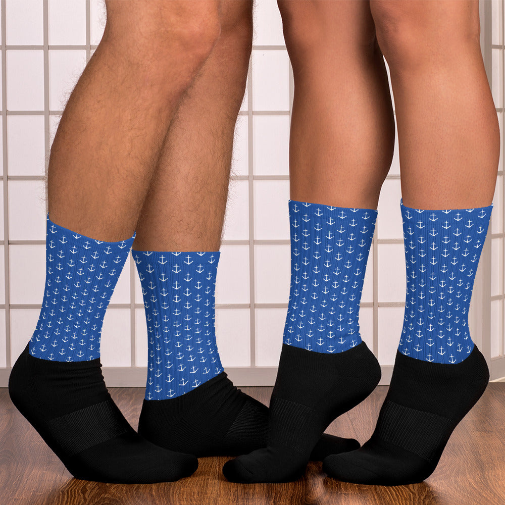 Anchor Black Foot Couple Socks