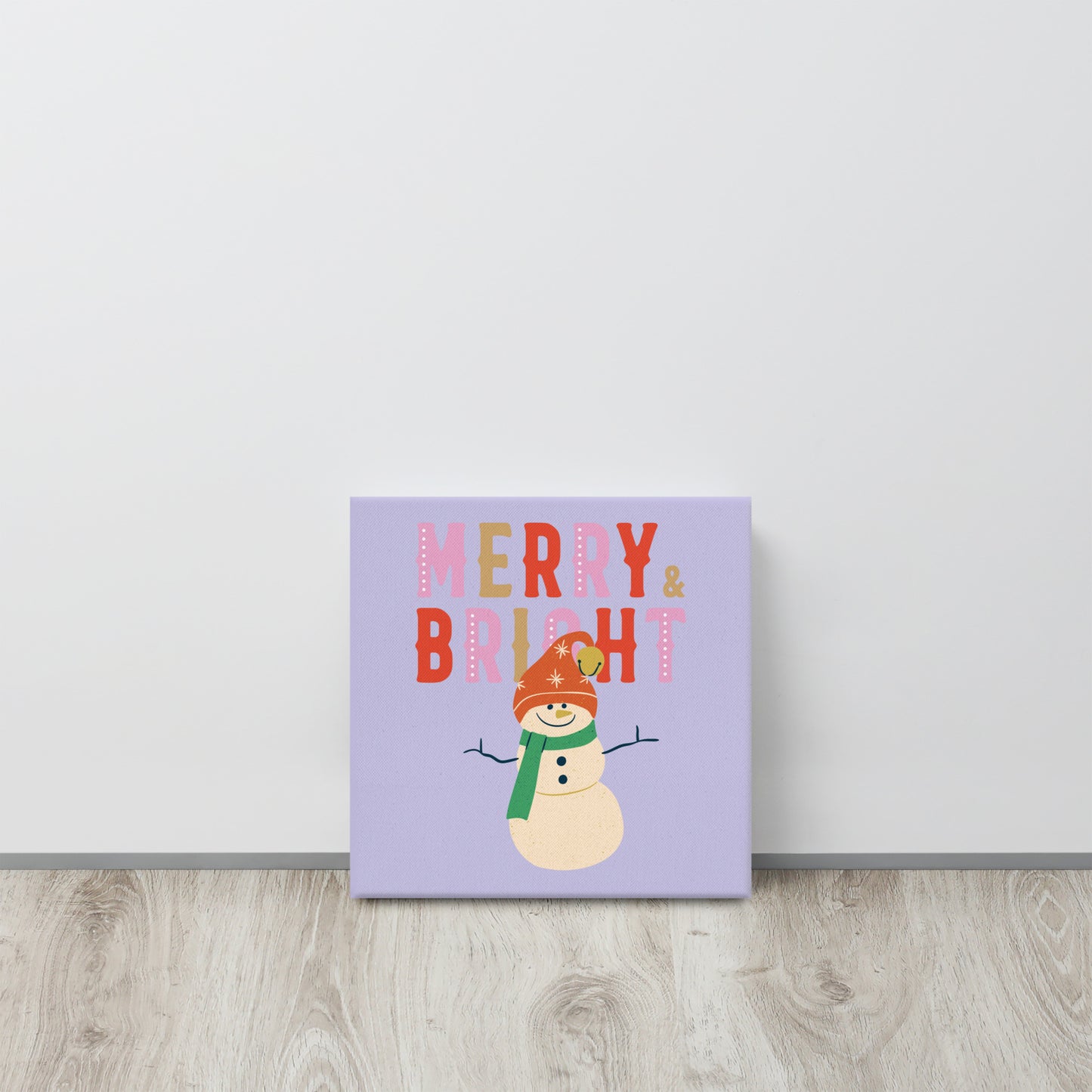 Merry And Bright Snowman Canvas