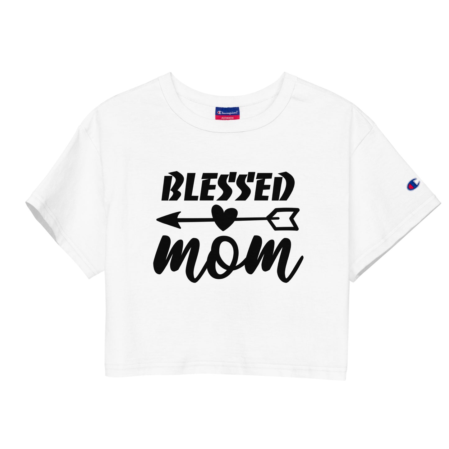 Blessed Mom Champion  Crop Top
