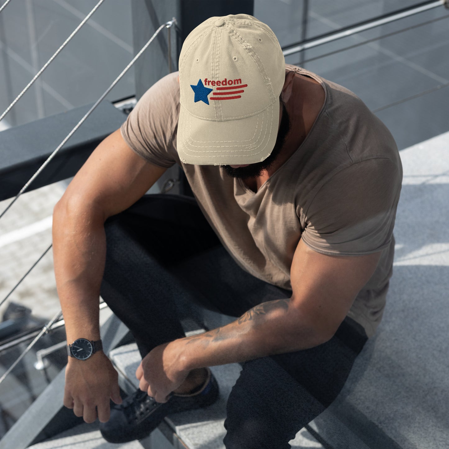 Freedom America Distressed Dad Hat
