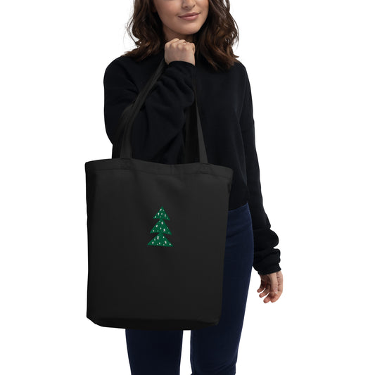 Christmas Tree Embroidered Eco Tote Bag