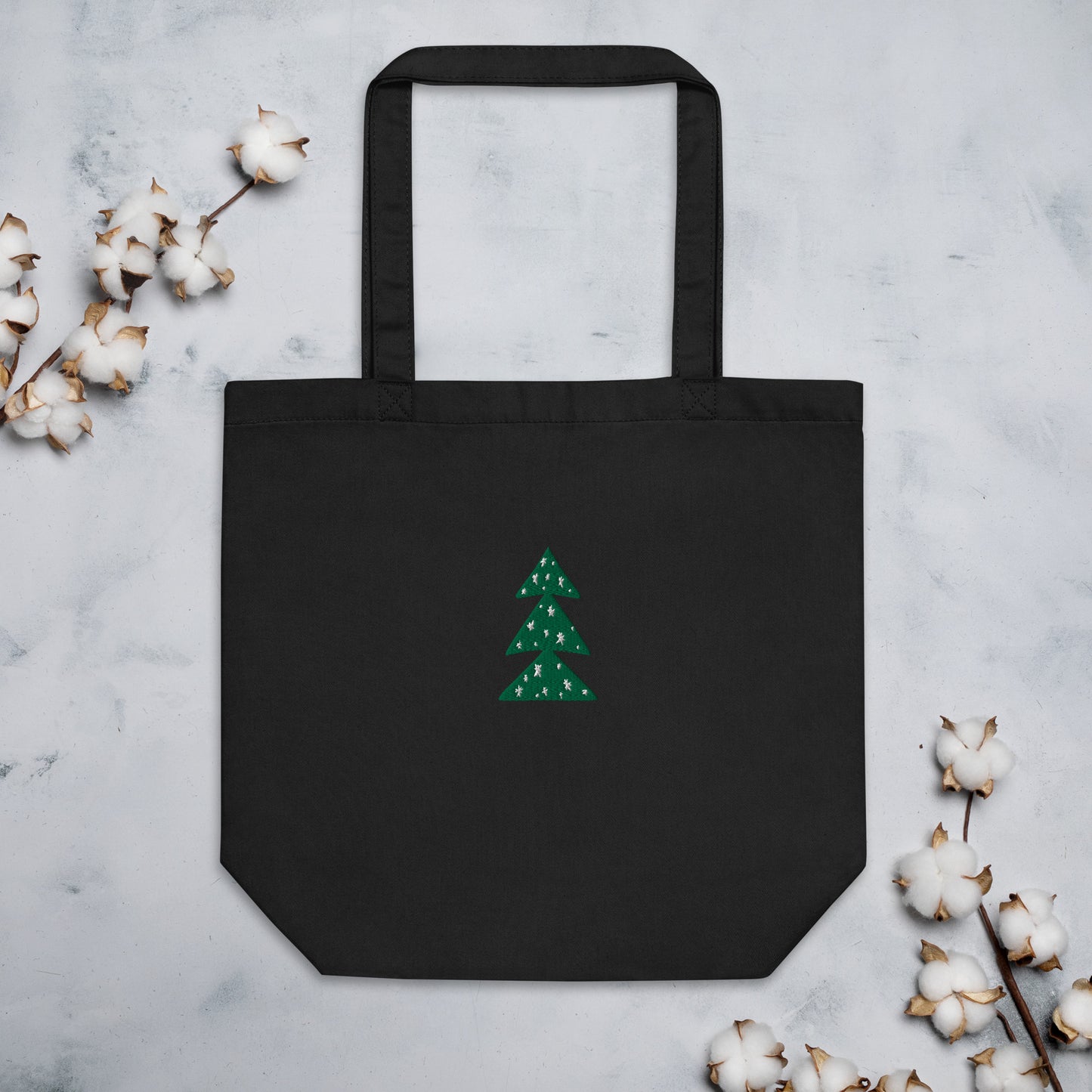 Christmas Tree Embroidered Eco Tote Bag