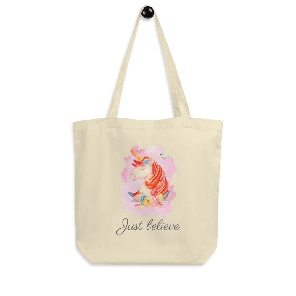 Just Believe Unicorn Eco Tote Bag
