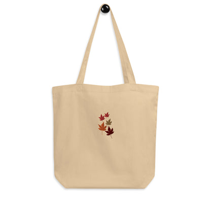 Fall Leaves Embroidered Eco Tote Bag