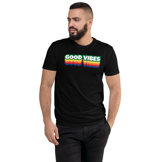 Men's Good Vibes Graphic Form-fitting T-shirt