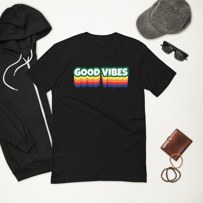 Men's Good Vibes Graphic Form-fitting T-shirt