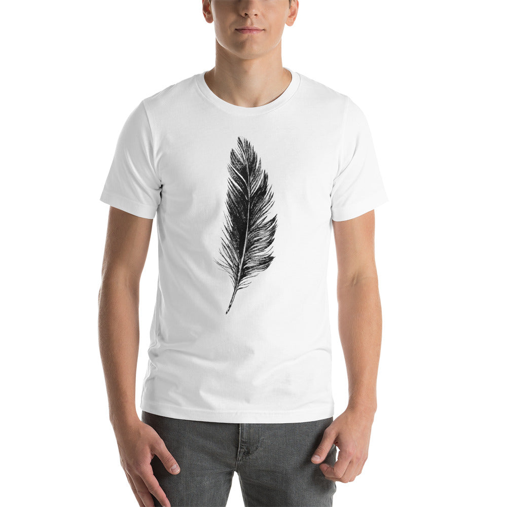 Boho Black Feather Print Graphic Tee - Men - Bloom Seventy Seven