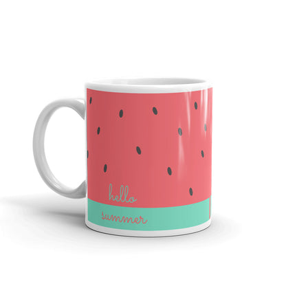 Hello Summer Watermelon Glossy Mug