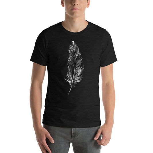 Boho Black Feather Print Graphic Tee - Men - Bloom Seventy Seven