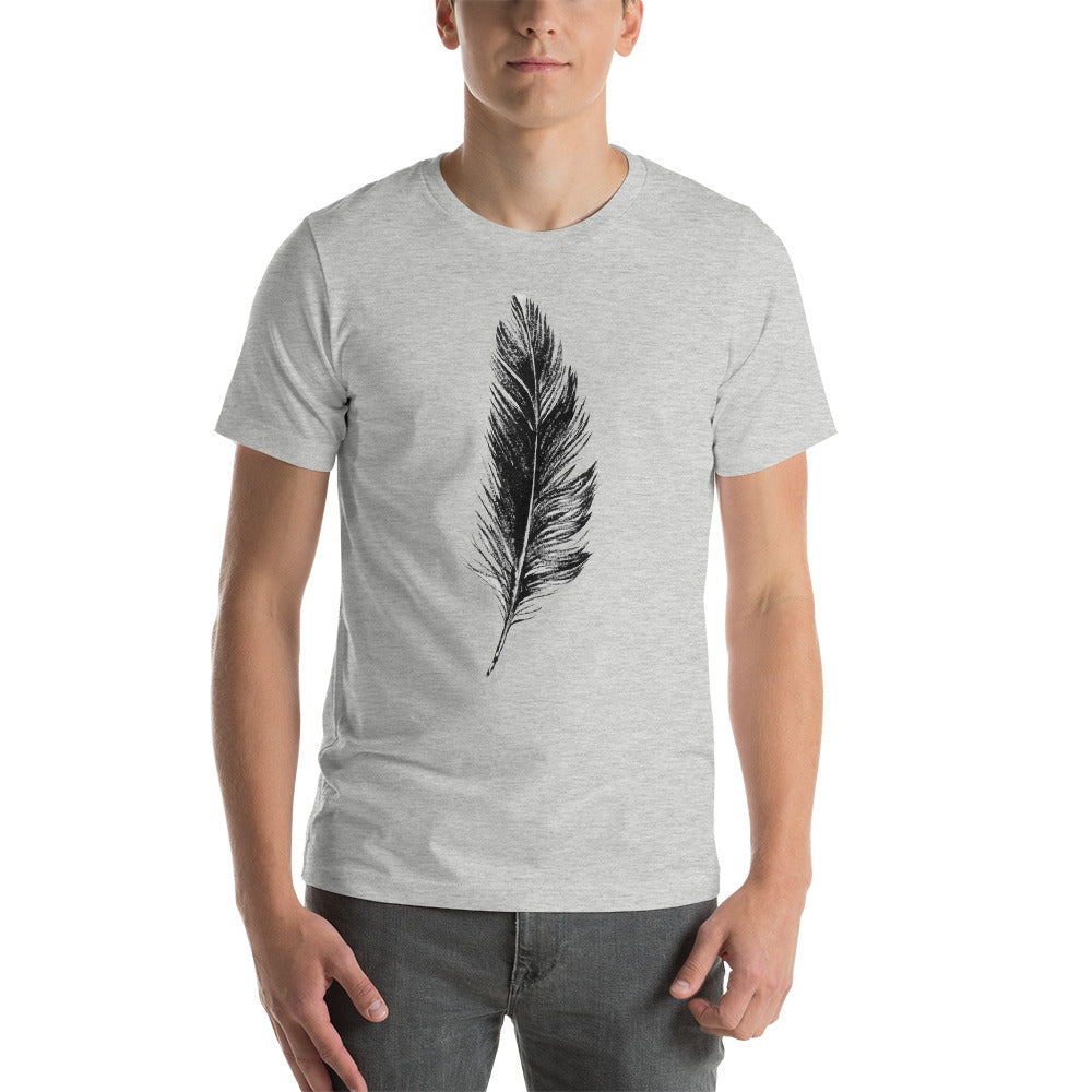 Boho Black Feather Print Graphic Tee - Men - Bloom Seventy Seven