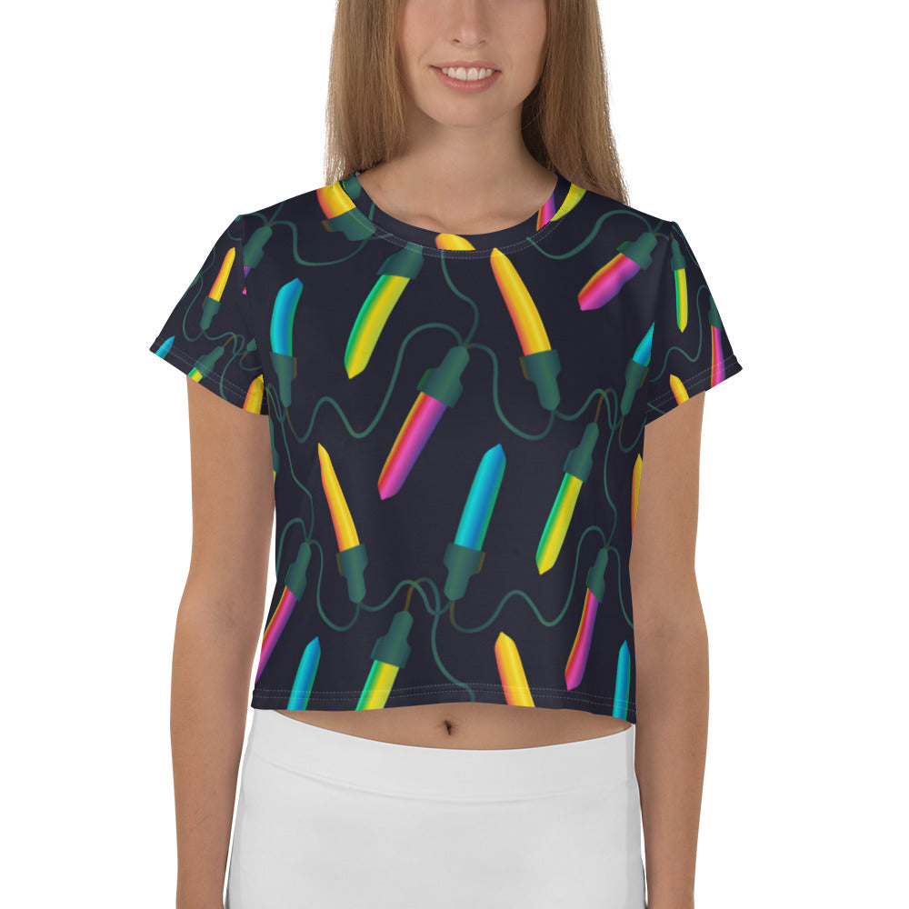 Christmas Lights Crop Tee