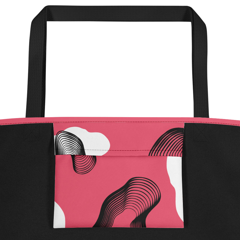 Red, White and Black Camo Tote Bag