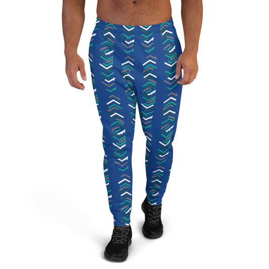 Long Pattern Blue Men's Joggers