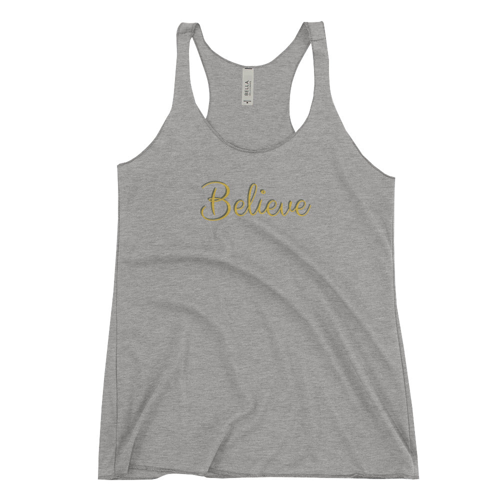 Believe Women's Racerback Tank - Bloom Seventy Seven