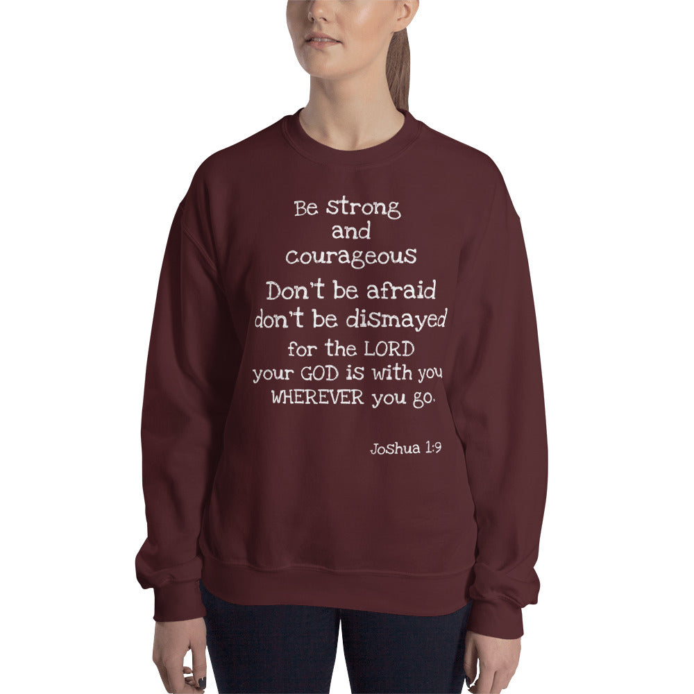 Joshua 1:9 Couple Graphic Sweatshirts - Bloom Seventy Seven