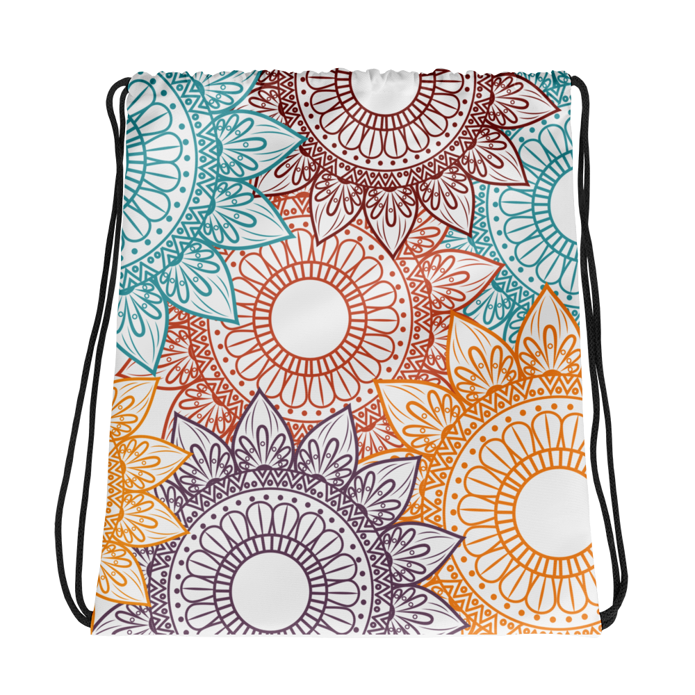 Vibrant Print Drawstring Gym Bag - Bloom Seventy Seven