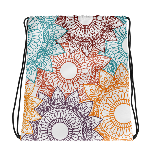 Vibrant Print Drawstring Gym Bag - Bloom Seventy Seven