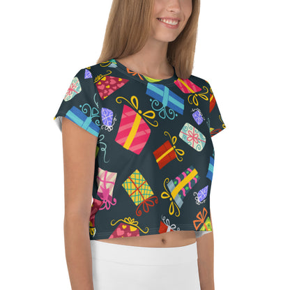Gift Wrapped Printed Graphic Crop Tee