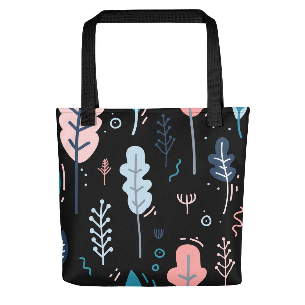 Modern Garden Black Tote Bag