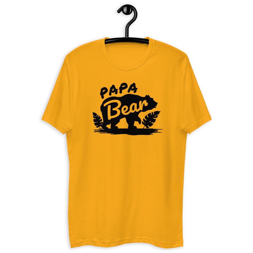 Papa Bear Graphic Short Sleeve Form-fitting Tee