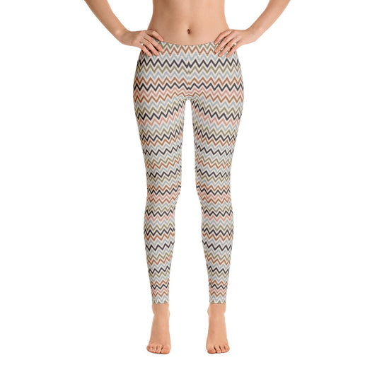 Multicolor Chevron Print Leggings