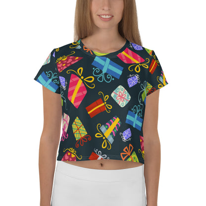 Gift Wrapped Printed Graphic Crop Tee