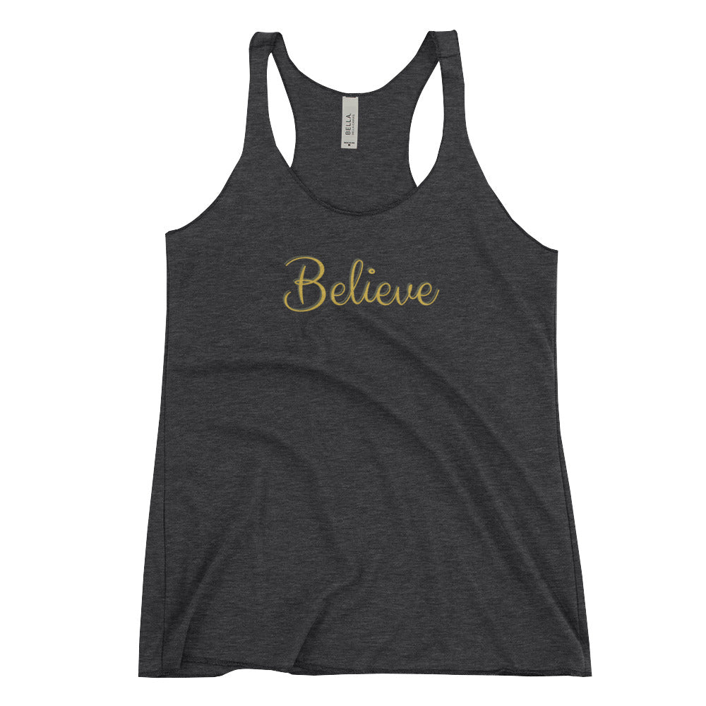 Believe Women's Racerback Tank - Bloom Seventy Seven