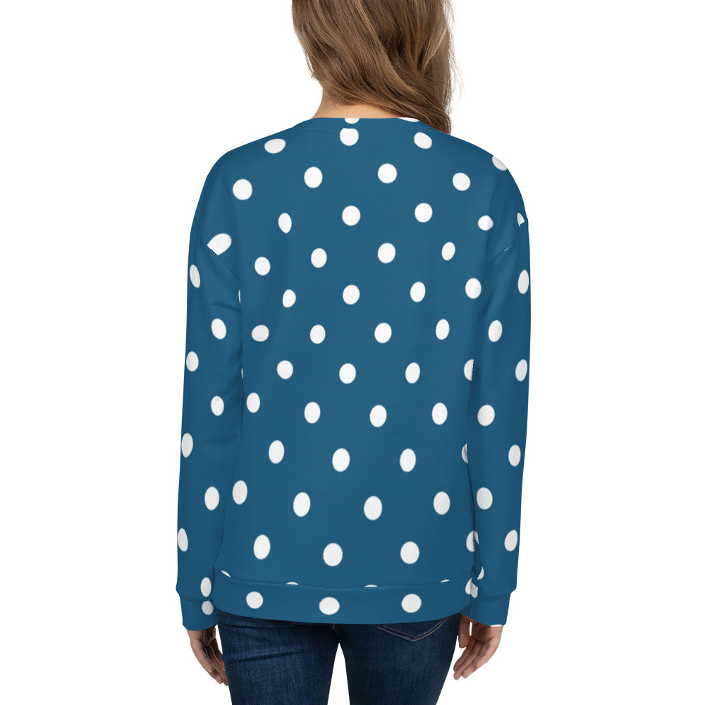 Blue & White Polka Dot Sweatshirt