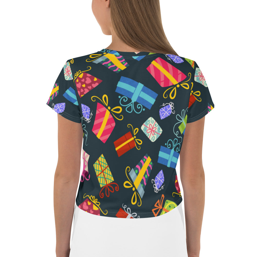 Gift Wrapped Printed Graphic Crop Tee