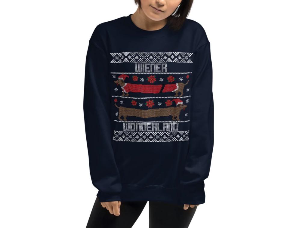 Funny Wiener Wonderland Ugly Christmas Sweatshirt - Unisex