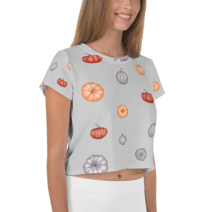 Pumpkin Field Print Crop Tee