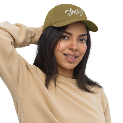Luck Embroidered Organic Dad Hat