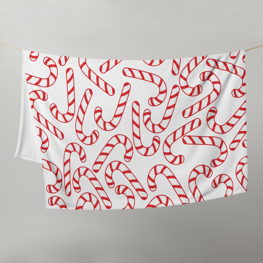 Candy Cane Christmas Throw Blanket 50″ × 60″