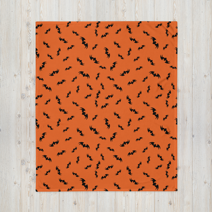 Bats Throw Blanket - Orange 50″ × 60″