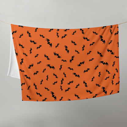 Bats Throw Blanket - Orange 50″ × 60″